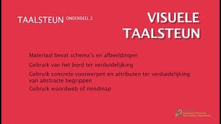 Taalsteun visuele taalsteun - Taalontwikkelend lesgeven