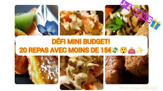 BONUS🎁DÉFI MINI BUDGET! 20 REPAS AVEC MOINS DE 15€💸😲👛✨ J-6