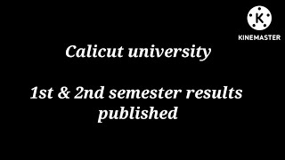 Calicut university Revaluation results published