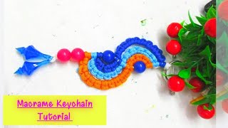 Macrame Keychain Tutorial easy❤️//macrame Keyring with beads //for beginners