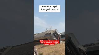 Kereta api ARGO SEMERU tergelincir jalur macet total #shorts #keretaapi #kai