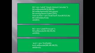 Simple Interest program in Java and Java AWT