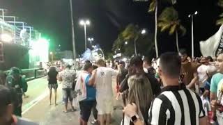 Torcida do Botafogo-PB comemora título paraibano no Busto de Tamandaré, em João Pessoa