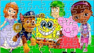 Puzzle de Peppa Pig con sus amigos (Bob Esponja, Sofía, Doctora Juguetes, Dori y la Patrulla Canina)