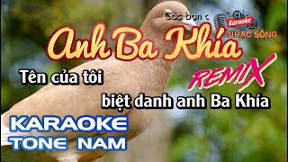 Karaoke Anh Ba Khía Remix | Tone Nam | Karaoke Nhạc Sống Sóc Trăng