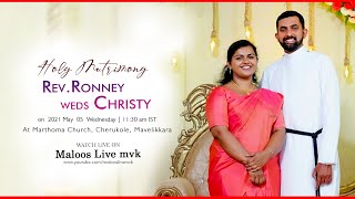 WEDDING CEREMONY |Rev. Ronney Weds Christy - LIVE