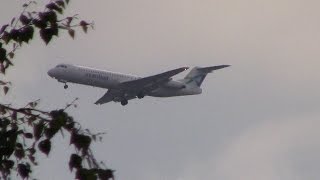 Avantiair Fokker 100 approaching Dortmund Airport [HD]