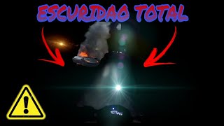 TESTANDO O FAROL DE LED NA ESCURIDÃO TOTAL!!!