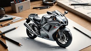 How to draw a Hayabusa bike easily step by step