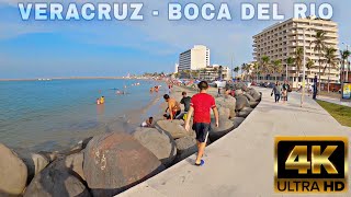 [4K] TOUR por la playa de veracruz - boca del rio malecon y bulevar