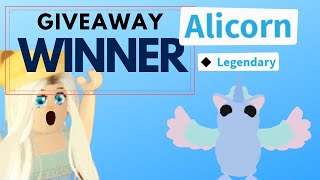 Alicorn Giveaway WINNER | 100 Subs adopt me giveaway winner!!!