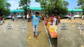 ফুটবল শটে পাতিলের টাওয়ার ভেঙে কে জিতবে এই জটিল চ্যালেঞ্জের খেলা ??