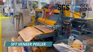 Mesin pengupas veneer tanpa spindel 5 kaki