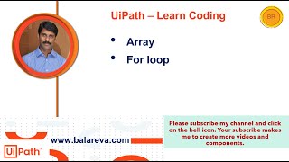 UiPath - Learn Coding - Array & For Loop