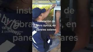 Instalación de fibra óptica en paneles solares!