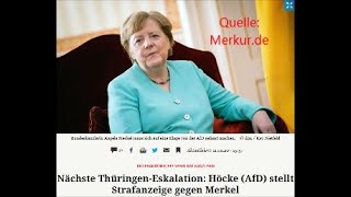 AfD stellt Strafanzeige gegen Merkel wg Thüringen!