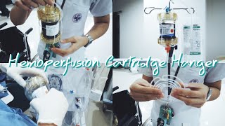 Hemoperfusion: How to Use Nephrosteril bottle hanger to hang and hold the Cartridge