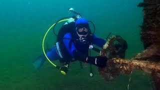 Scuba diving at a local quarry in Guelph, Ontario.