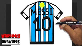 Как рисовать MESSI 10 АРГЕНТИНА Кубок мира | Футболка ФИФА Лионель Месси