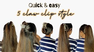 Quick & easy 5 claw clip style ✅ | harshali k |  long hairstyles | claw clip styles | #hairstyle