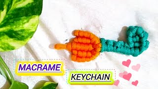 Macrame tulip keyring 🌷//Diy Macrame keychain tutorial