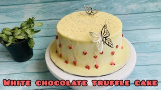 White chocolate truffle cake without oven | 1kg | white chocolate ganache recipe |