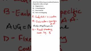 #NEETPG #Biochemistry MCQs | Genetic code | Salient features of Genetic codes