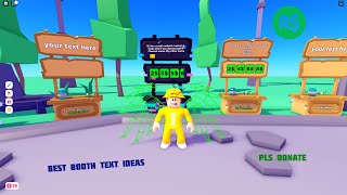 Best Booth Text Ideas in PLS DONATE! Roblox