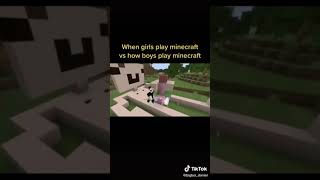 when girls play minecraft vs the boys(funny things on tiktok)