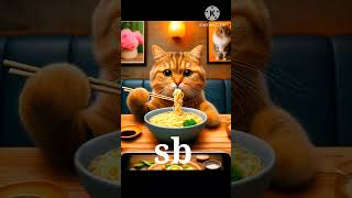 Cat eating noodles 👌👌 #cat #catcatfunnyfightcompilation #funny