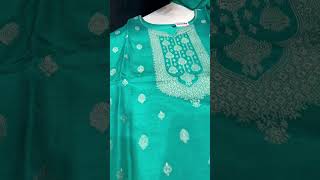 Aqua blue dola silk kurta set with silk dupatta. Sizes-M to XXL. #Ethnicbffs