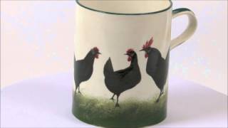 A Wemyss Tankard, decorated with a band of chickens