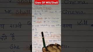 Uses Of Will/Shall