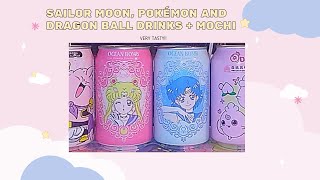 Sailor Moon, Pokémon and Dragon Ball Drinks + Mochi