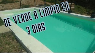 Limpia tu piscina en 3 dias. Adios agua verde!!! (y con productos de bajo coste)