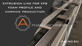 Extrusion line for XPS foam profile and cornice production