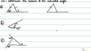 1D - 7.1 Angle Relationships in Triangles