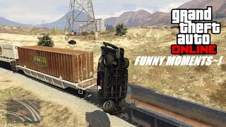 GTA Online Funny Moments! (Freemode Mess, Random Glitches, Train Jumping & More)