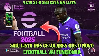 SAIU A LISTA DOS CELULARES QUE IRÃO FUNCIONAR O NOVO EFOOTBALL! VEJA SE O SEU CELULAR ESTÁ NA LISTA!