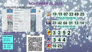 [LIVE] PCSO 9:00 PM DRAW - NOVEMBER 25, 2024 LOTTO RESULTS