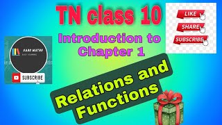 TN class 10| Introduction to Chapter 1| Relations and Functions