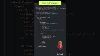 How to convert Text into voice 🎙 | React JS #shorts #short #trending #reactjs #ytshorts #javascript