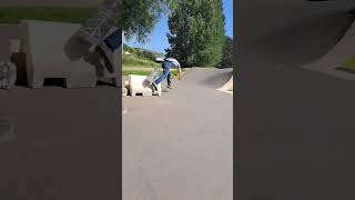 ollie the gap to boardslide #skateboarding #bail #barrier #skatepark #uk