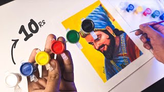 Chhatrapati Shivaji Maharaj Painting With 10rs. Water Colours | Tutorial