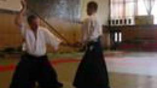 Aikido - jo (staff) against ken (sword) - AIKIBATTO JO, by Stefan Stenudd in 2003