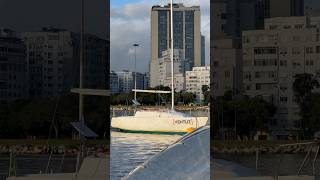 Chegando no Ventuz com o barco de apoio do Clube Guanabara