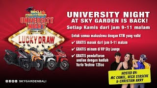 University Night at Sky Garden Bali is Back!