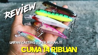 Review dan unboxing umpan casting murah meriah cuma 14 Ribuan di shoope #murahmeriah