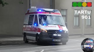 Ambulance Tartu 901 ALS Turning out. Tartu 901 väljakutsele reageerimas