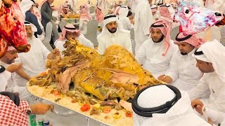 Saudi Arabian wedding ceremony food scene | cooking | food | Eating the whole meat | marriage house